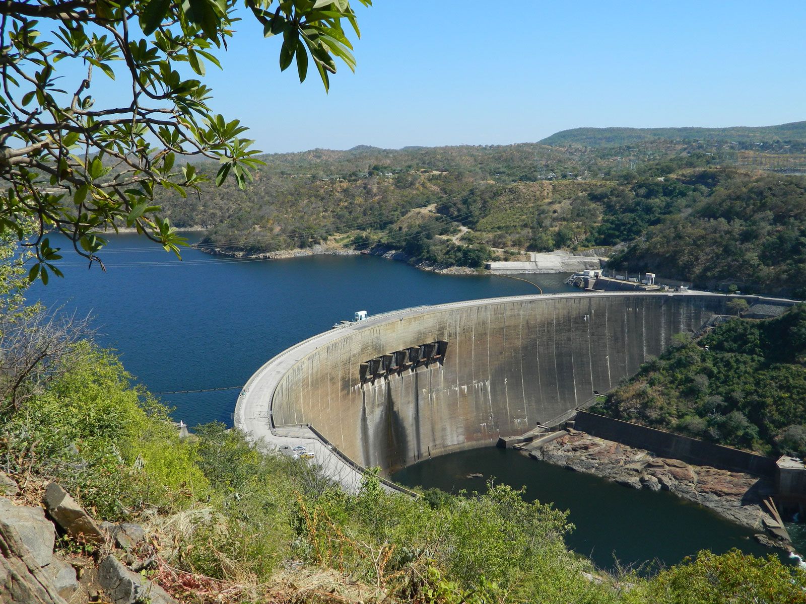 large dam with reservoir