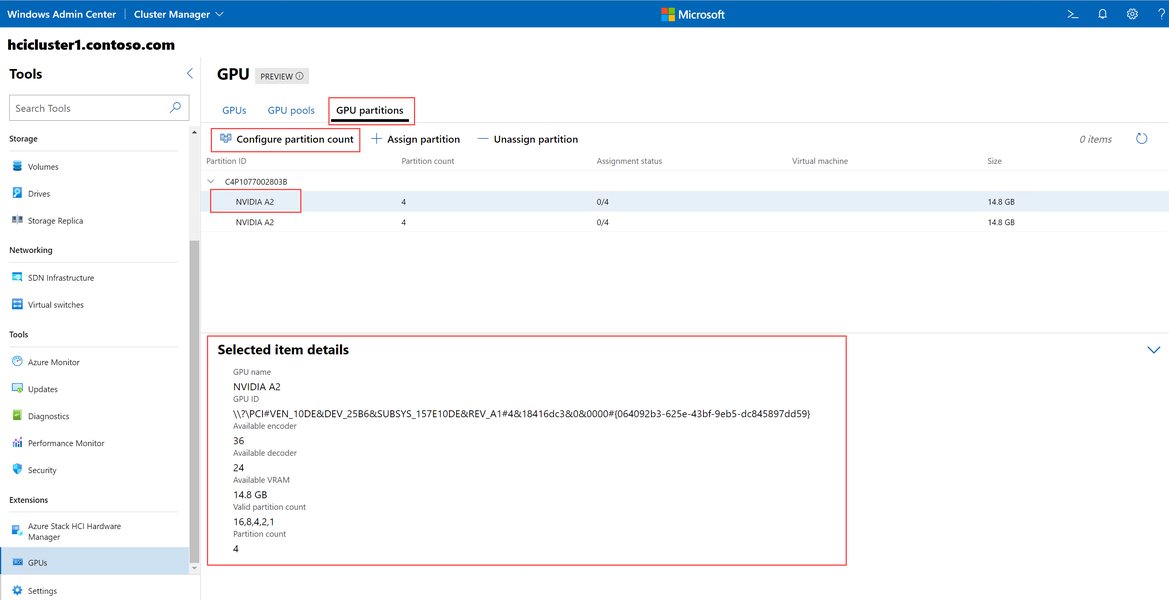 Hyper-V 管理器中的 GPU 分区选项卡