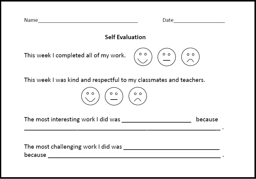 students classroom evaluation chart