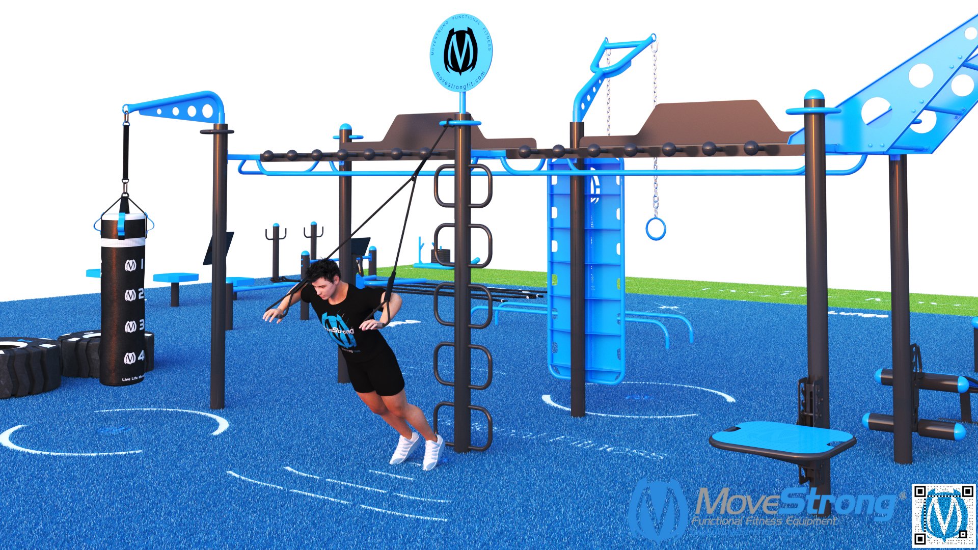 athletes training outdoor gym equipment