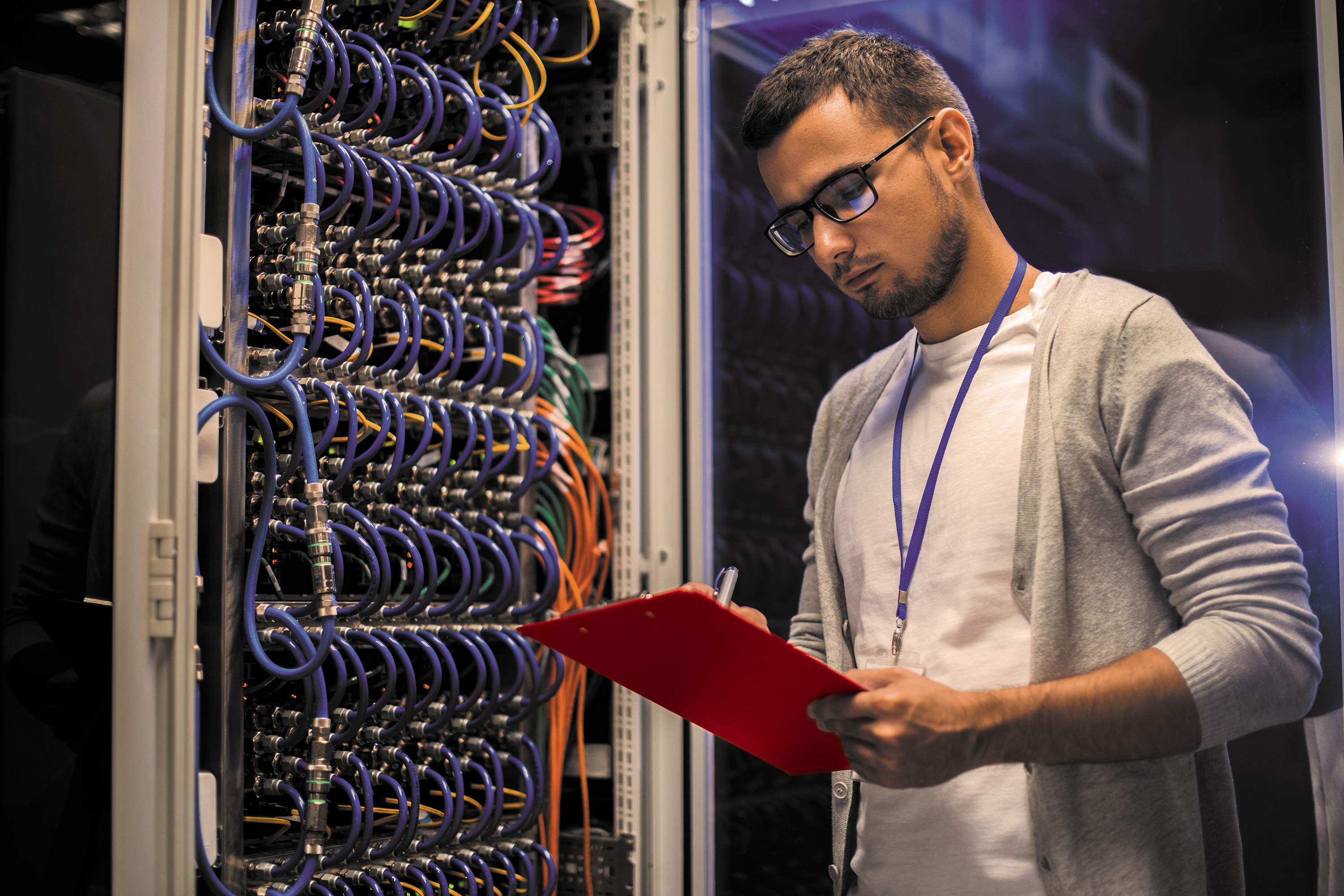 enterprise storage racks in data center