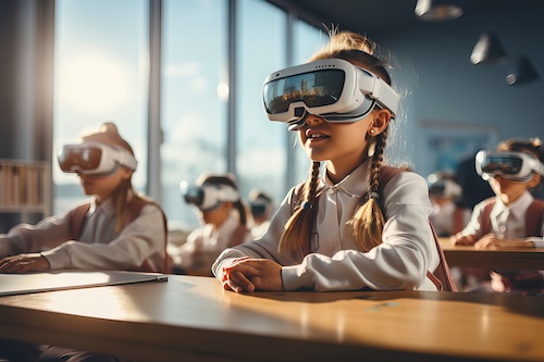 scenery of digital classroom equipment