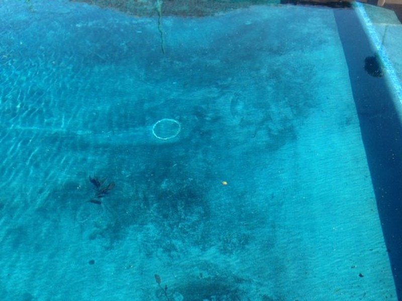 Severe copper staining on pool steps
