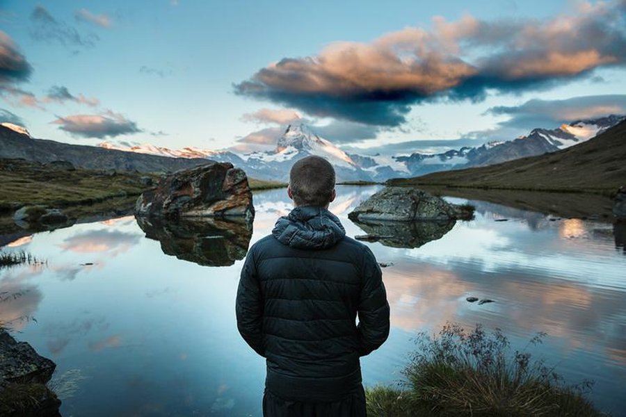 person reflecting nature