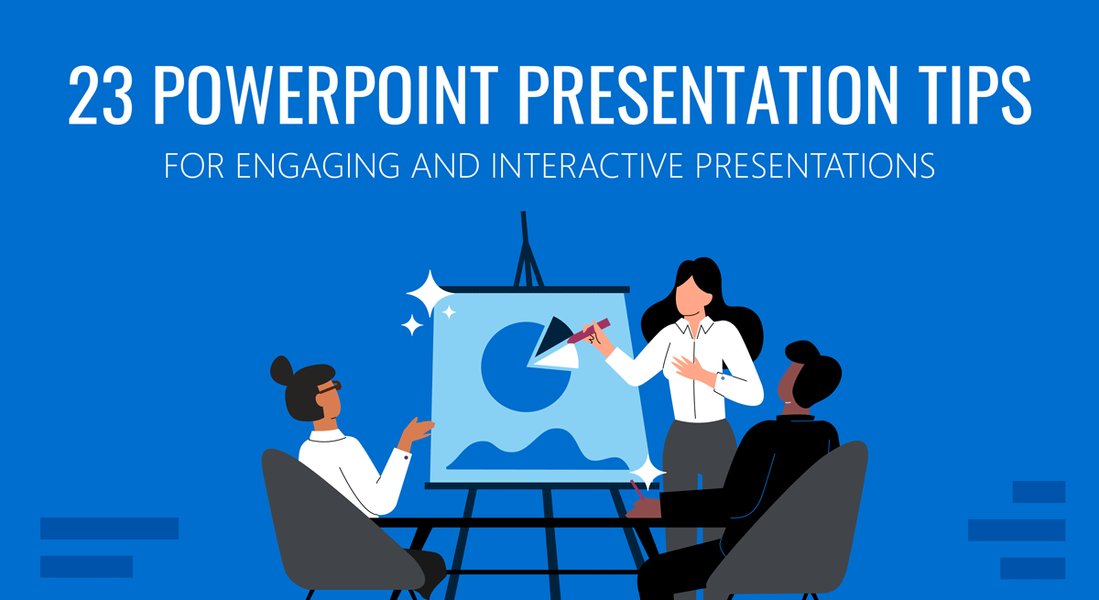 A visual representing engaging presentation tips with a dynamic image.
