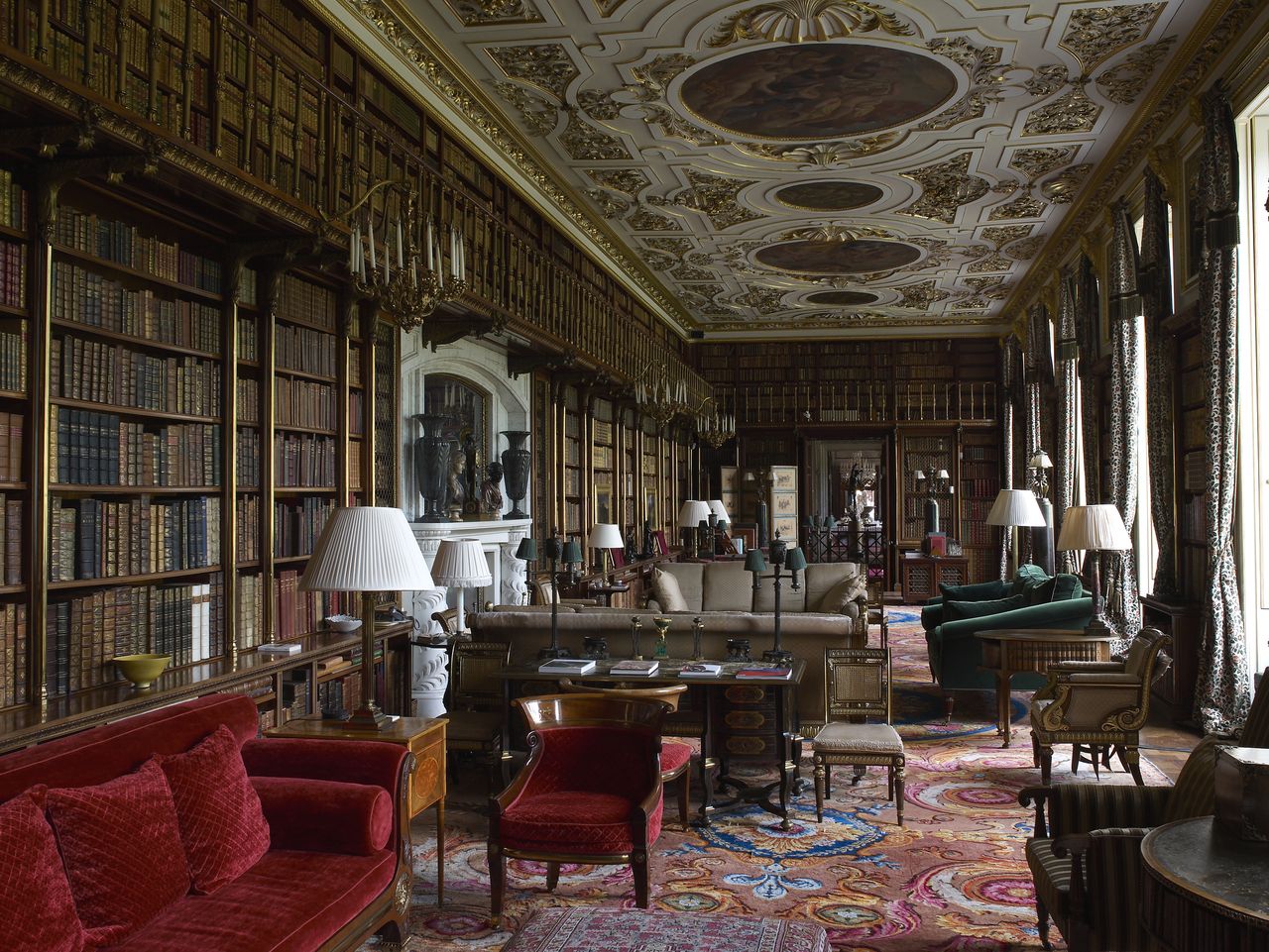 vintage books and literary society in elegant library