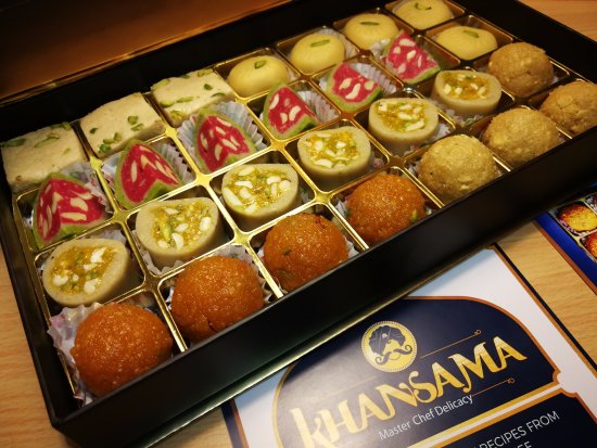 traditional indian sweets display