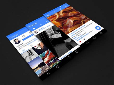Instagram APP reDesign using Material Design by eddyreis on DeviantArt