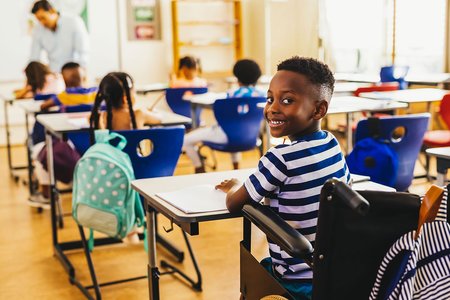 inclusive classroom with diverse students