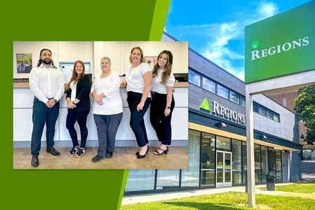 bank building exterior with people