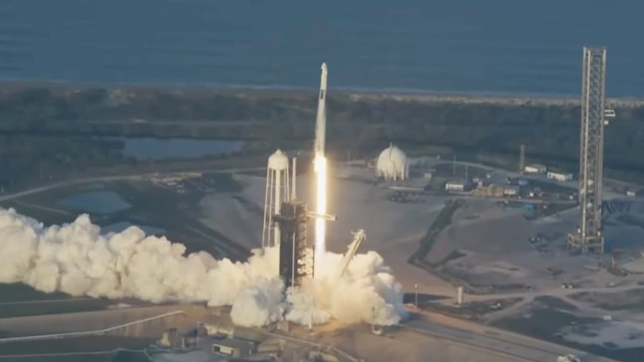 rocket launch, satellite, space station