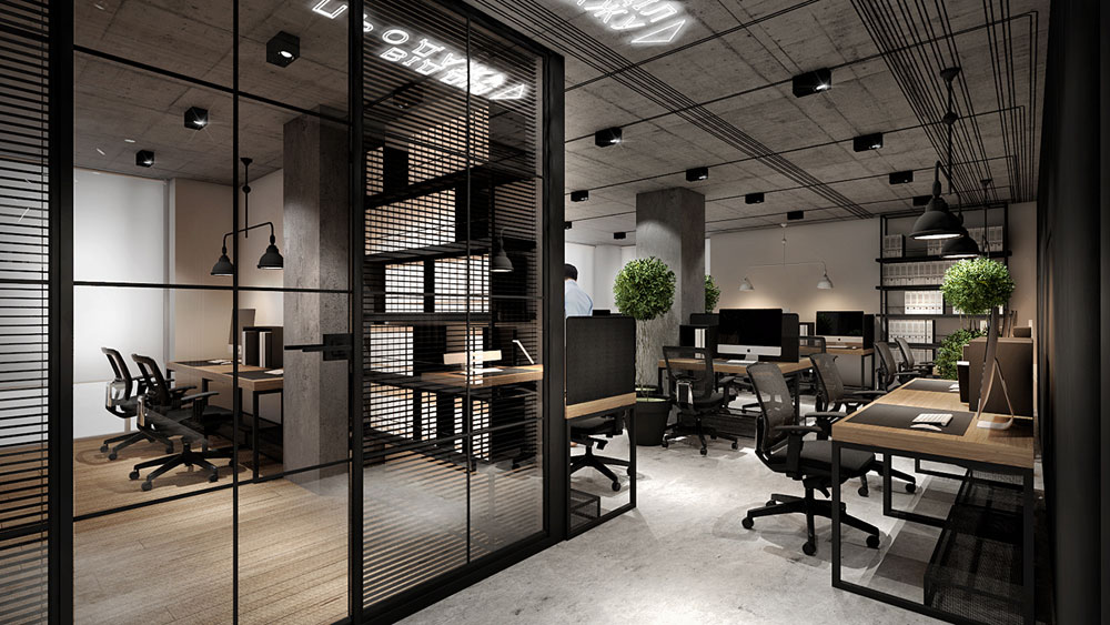 industrial machinery in creative workspace