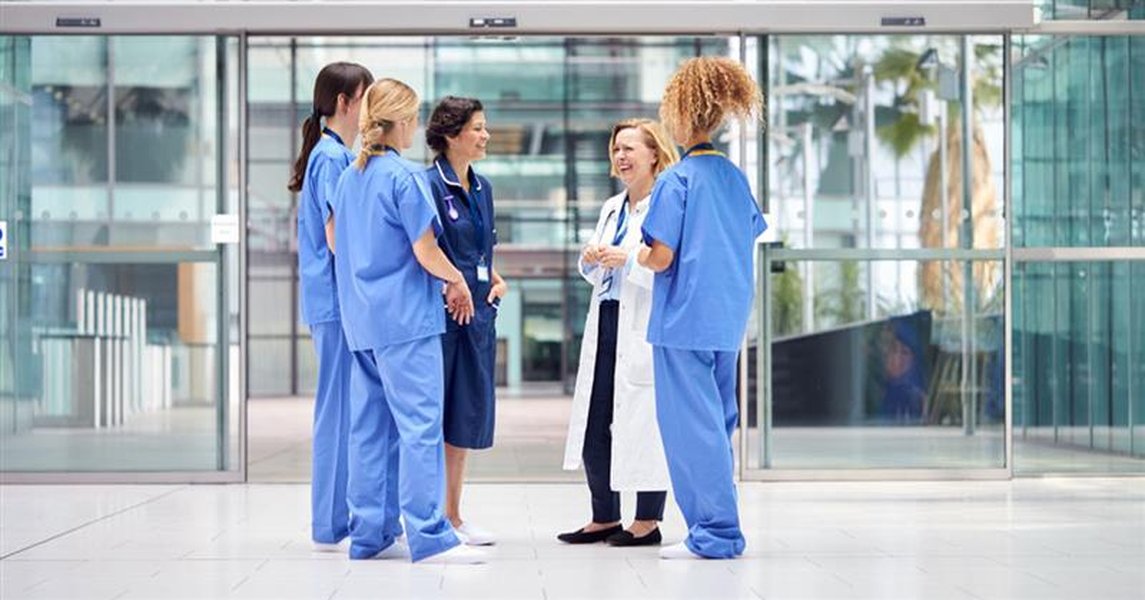 modern hospital care team