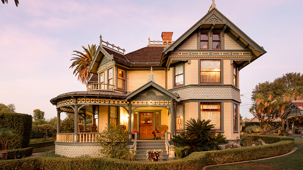 Victorian garden antique mansion