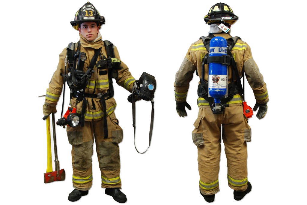 firefighter equipment in action