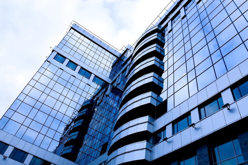 modern urban development glass facade