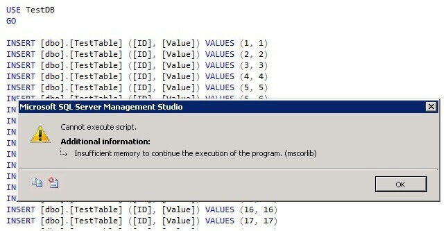 sql server scripts execution