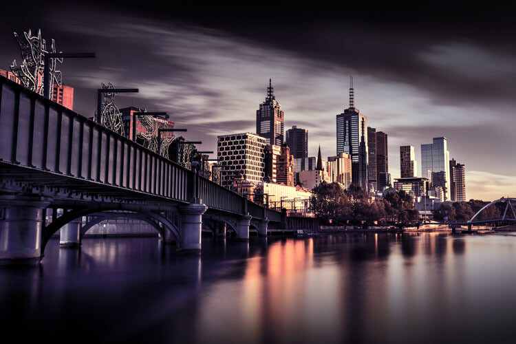 vibrant urban landscapes showing social media screens