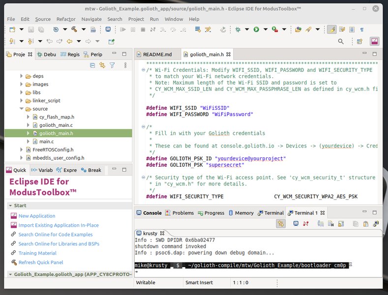 ModusToolbox Component Selection Example