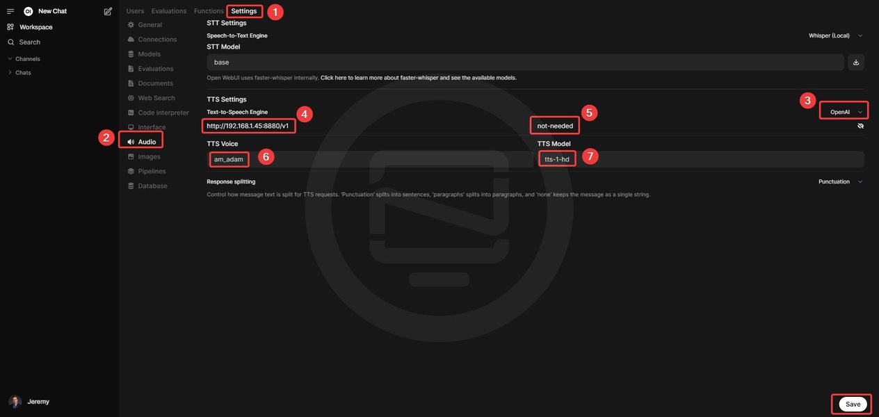 WebUI Audio Settings