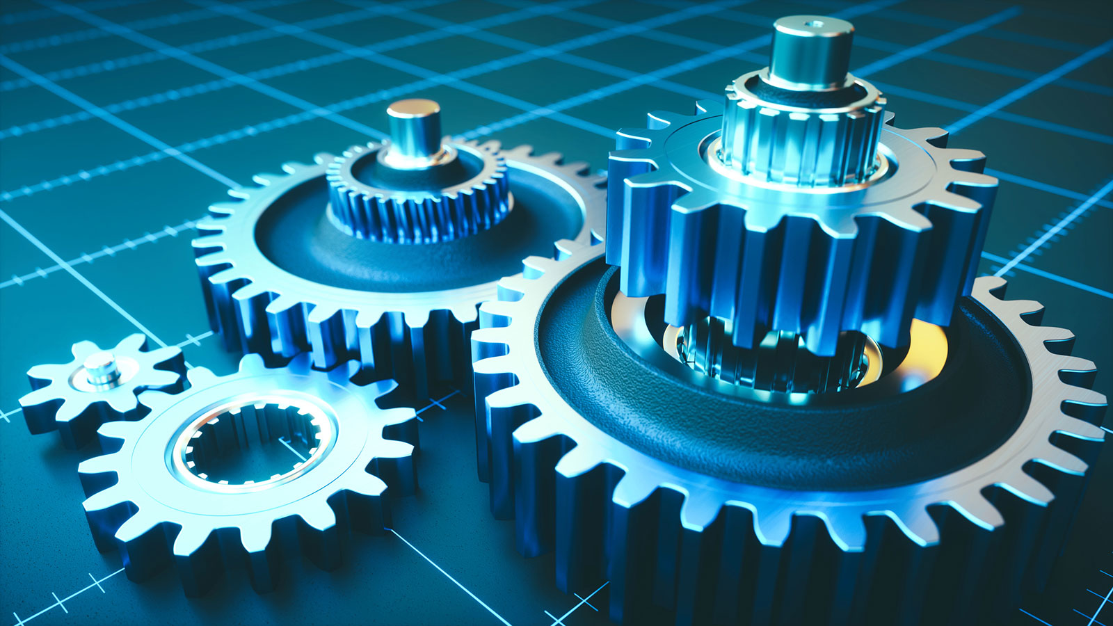 mechanical gears and rotation illustration