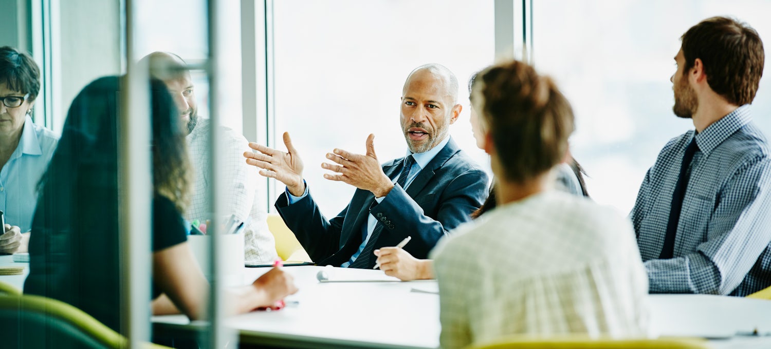 business intelligence office meeting