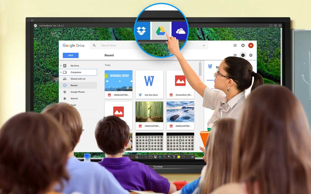 photographs of interactive classroom technology