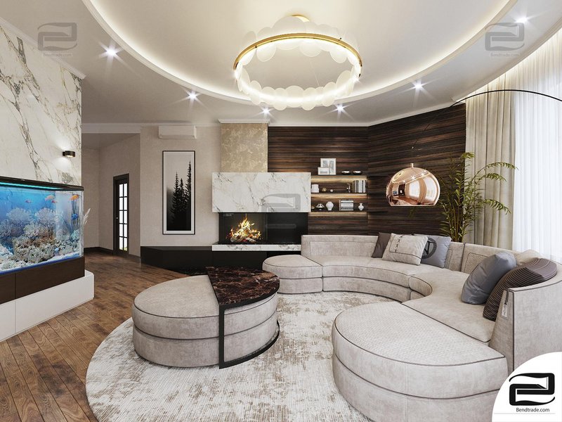 interior 3d materials scene