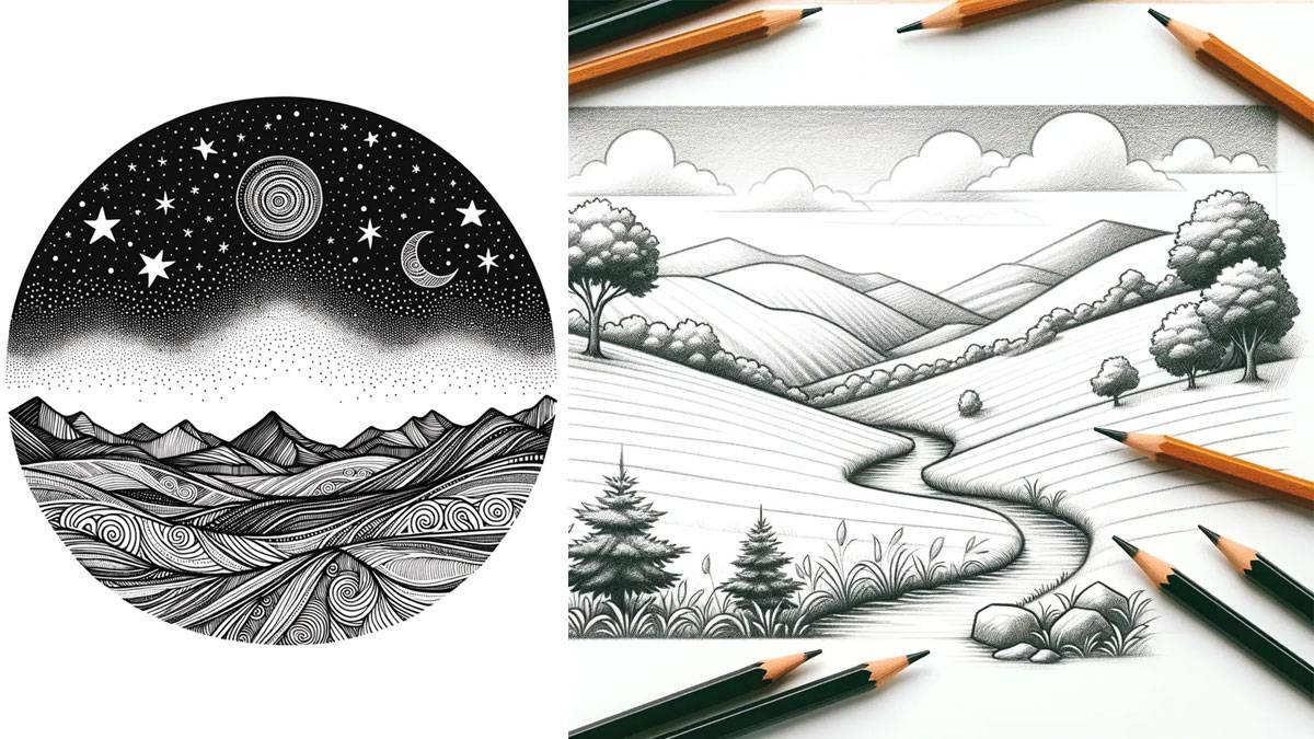 nature landscapes and creative art tools