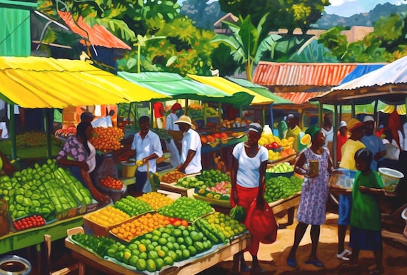 fruit market scene