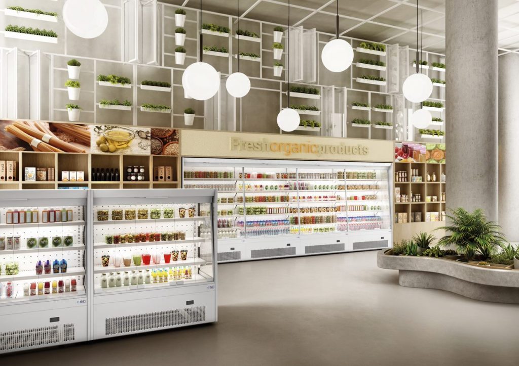 mini market retail shelves
