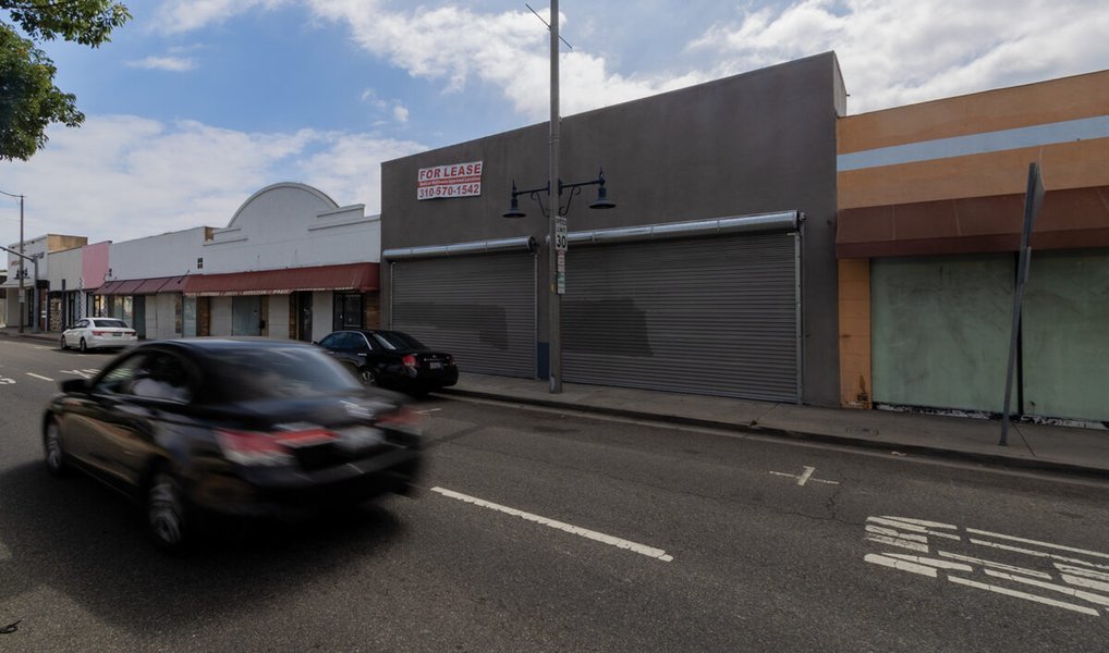 Vacant commercial properties in a city