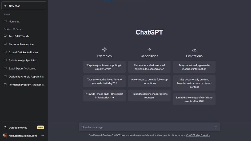 Example of a well-designed AI chatbot interface