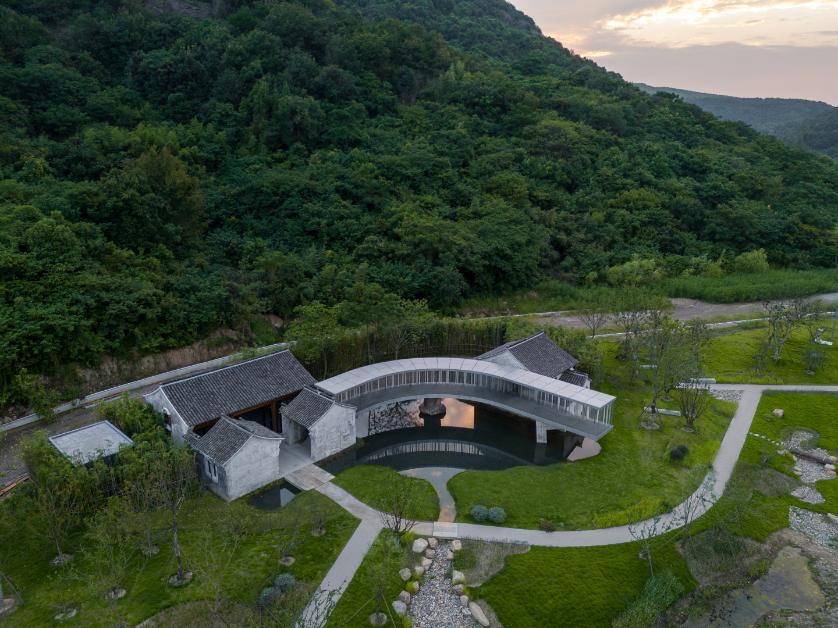 serene landscapes with traditional architecture