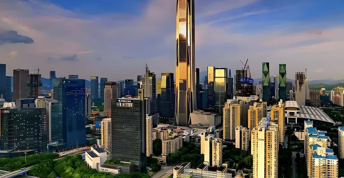 scenic view of bustling financial center and modern architecture