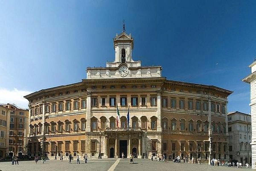 Italian parliament building facade