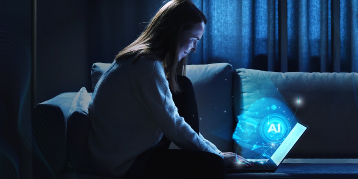 Illustration showing AI assisting with various tasks