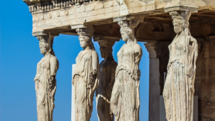 Greek ruins and ancient sculpture