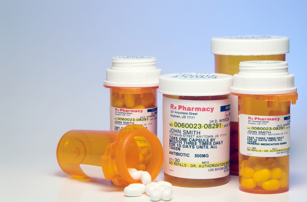 pharmaceutical medication bottles and medical equipment