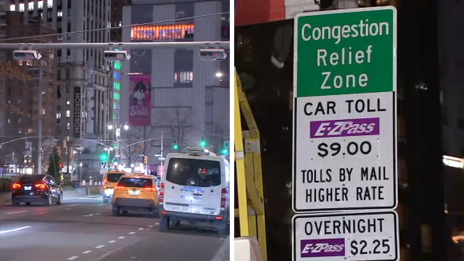 modern urban traffic systems and electronic toll collection signs