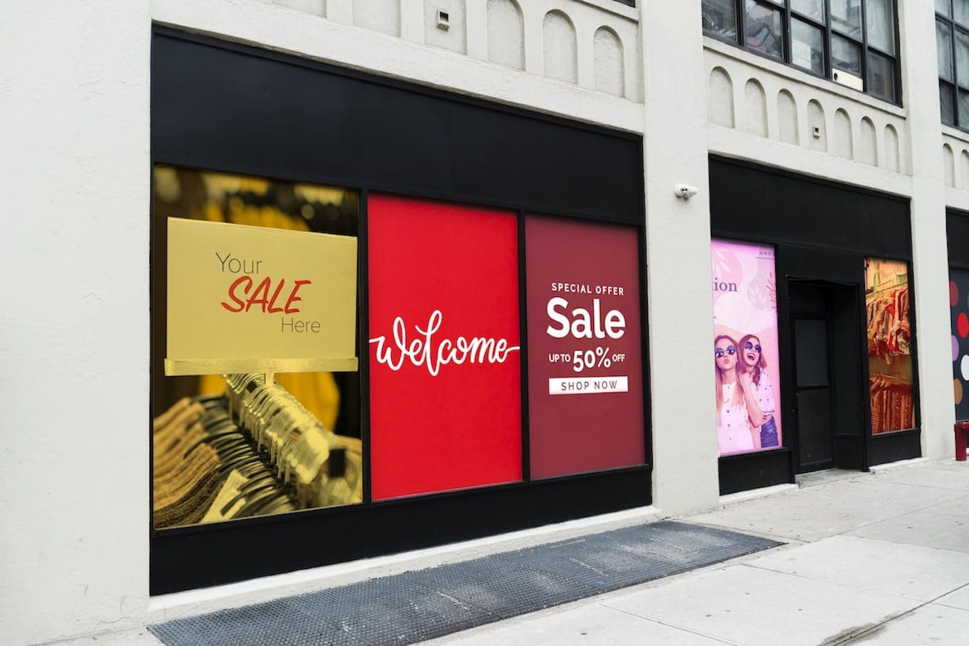 modern storefront digital display