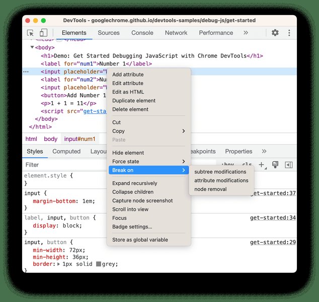 Adding a conditional breakpoint in Chrome DevTools