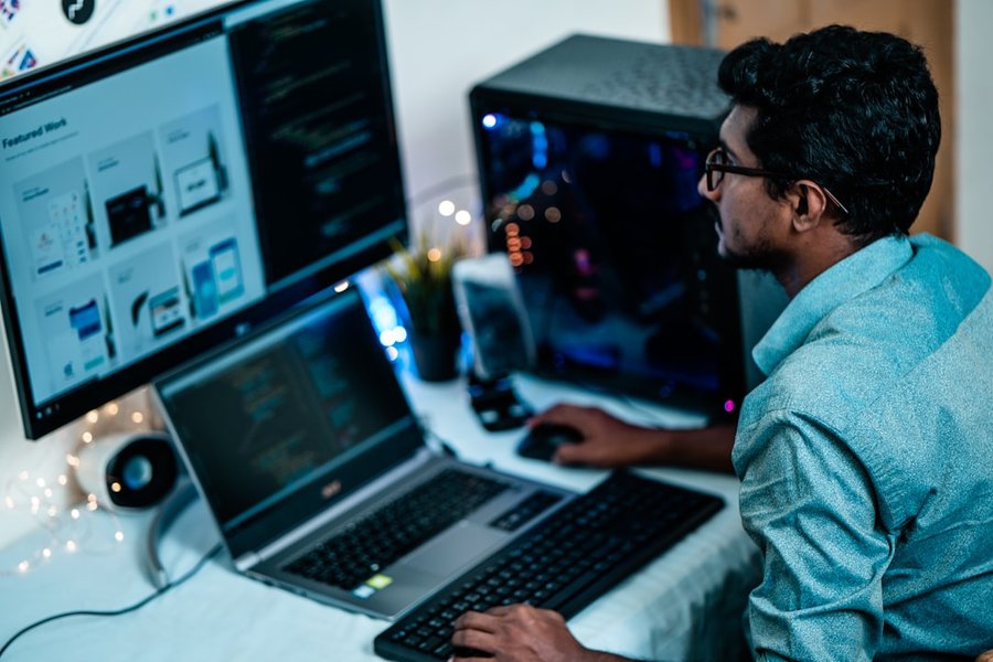 Cybersecurity professionals collaborating