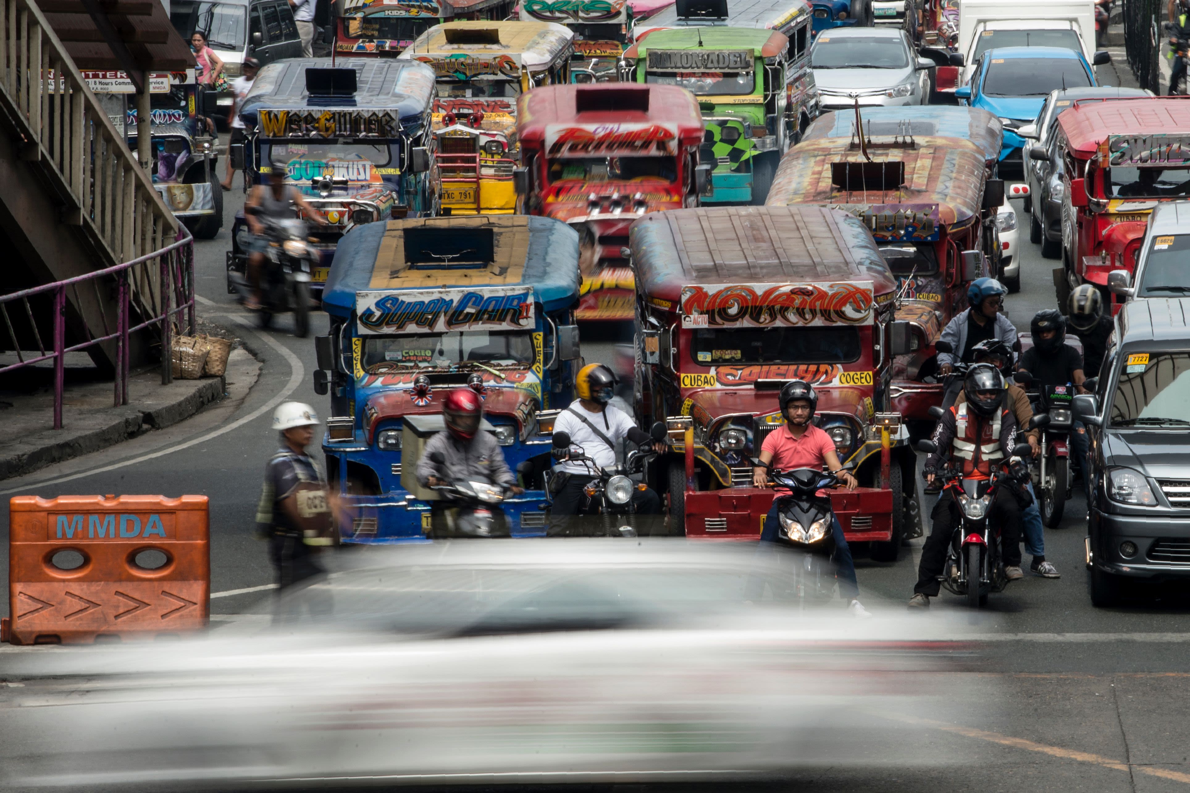 traditional jeepney street scene