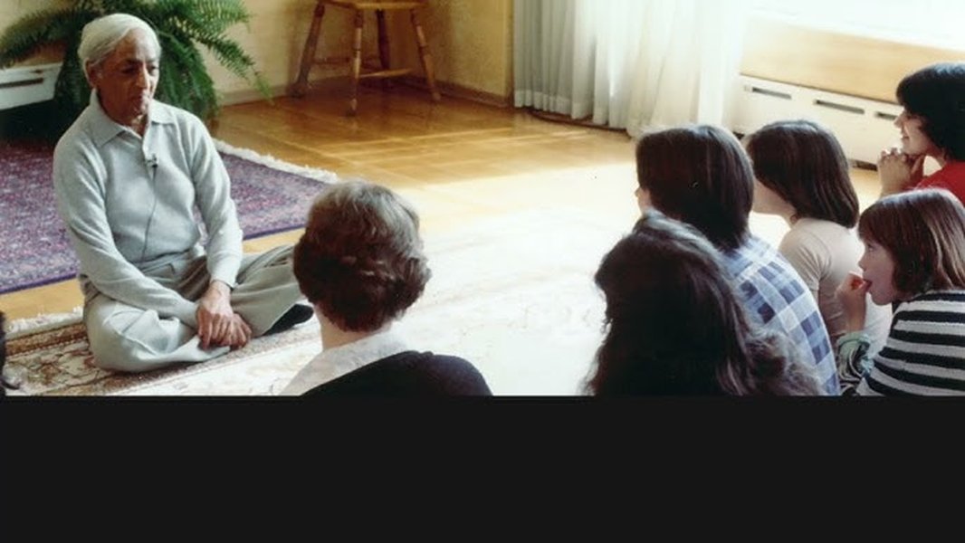 Krishnamurti speaking with students
