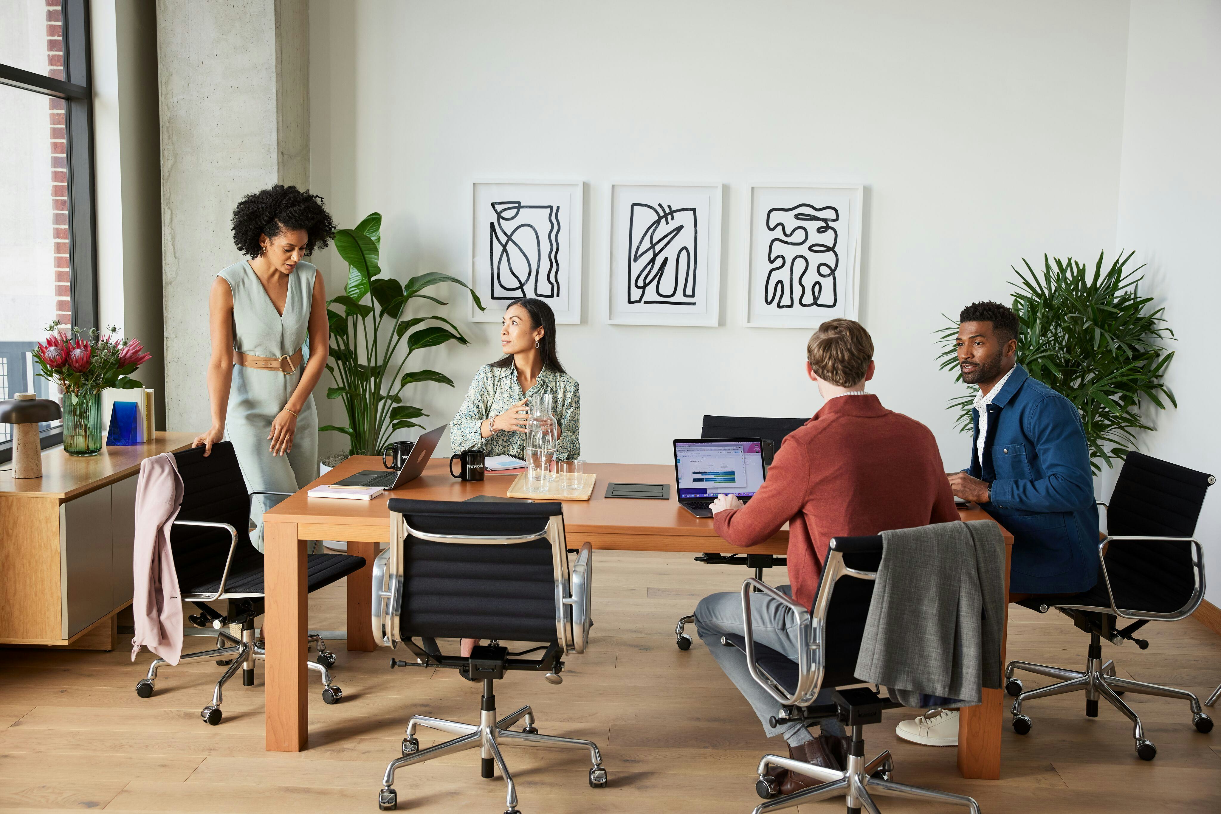 office team meeting workspace