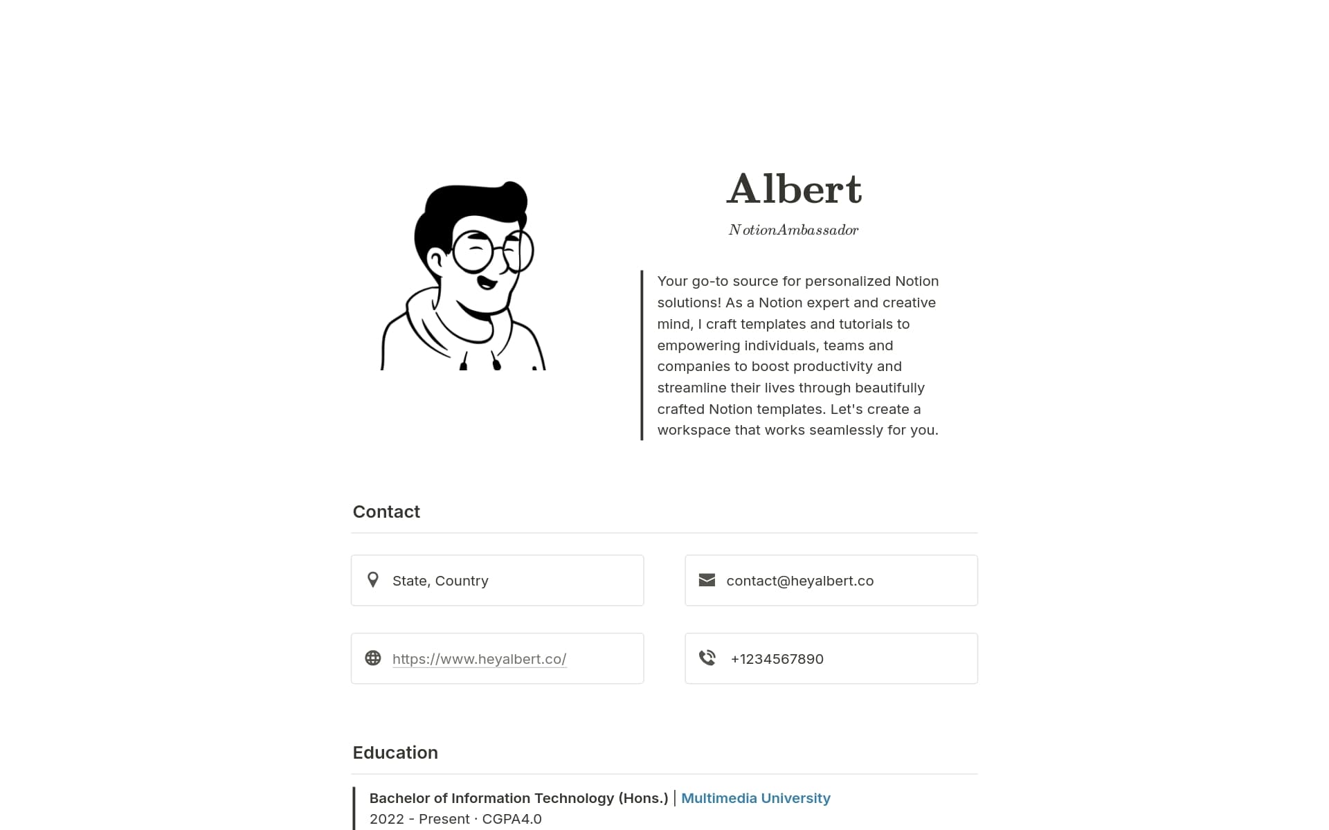professional workspace and resume