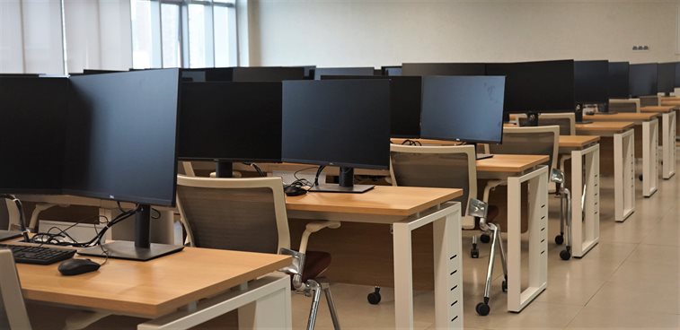 academic building, computer lab, research books