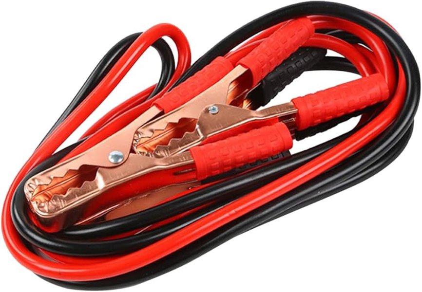 Example of heavy-duty jumper cables suitable for jump starting.