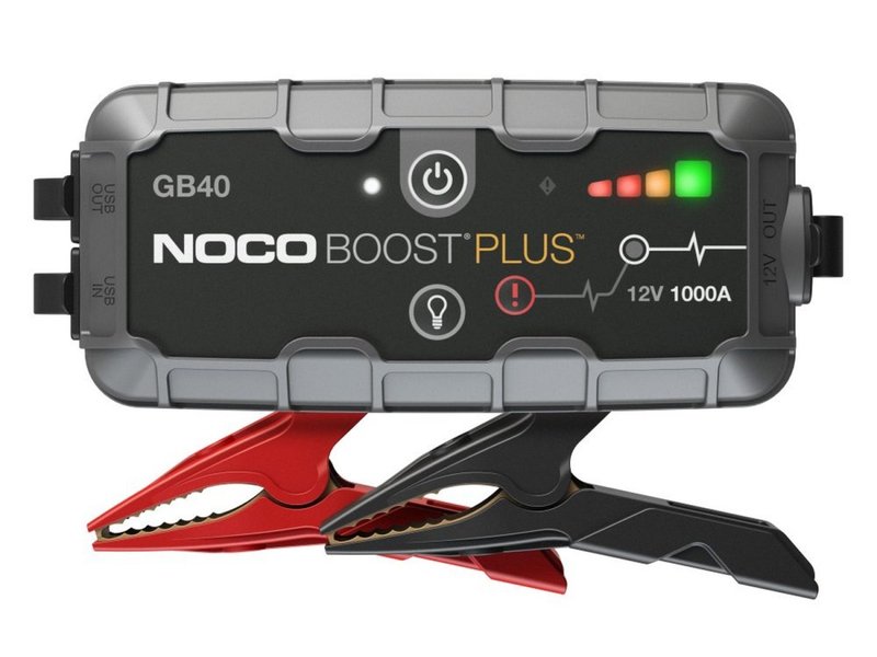 The NOCO Boost Plus GB40, a highly recommended portable jump starter for EVs.